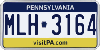 PA license plate MLH3164