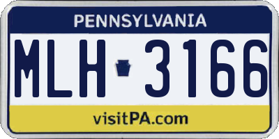 PA license plate MLH3166
