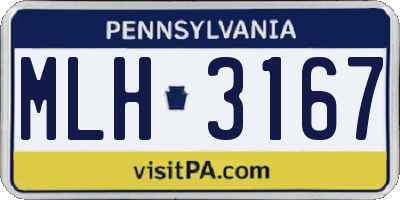 PA license plate MLH3167
