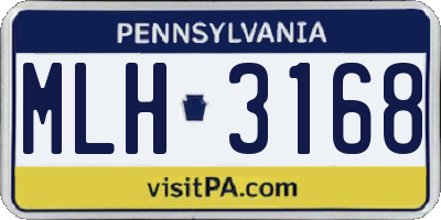PA license plate MLH3168
