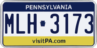 PA license plate MLH3173