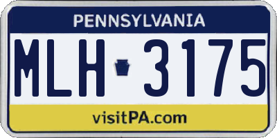 PA license plate MLH3175