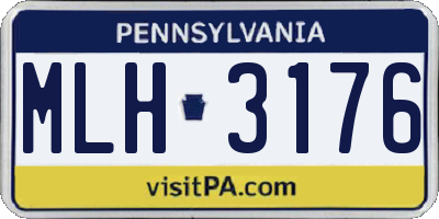 PA license plate MLH3176