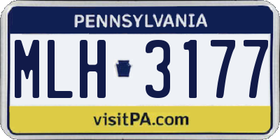 PA license plate MLH3177