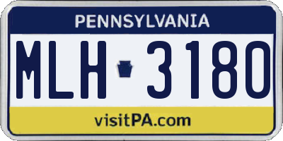 PA license plate MLH3180