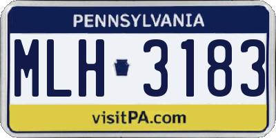 PA license plate MLH3183
