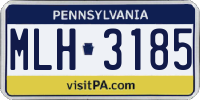PA license plate MLH3185