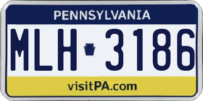 PA license plate MLH3186
