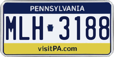 PA license plate MLH3188