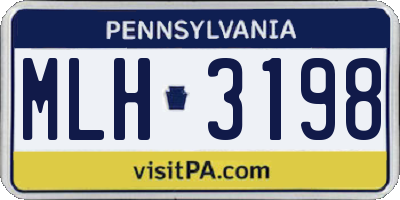 PA license plate MLH3198
