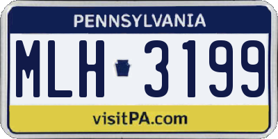 PA license plate MLH3199
