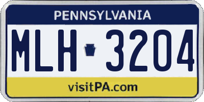 PA license plate MLH3204