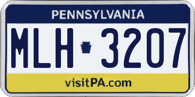 PA license plate MLH3207