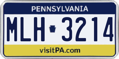 PA license plate MLH3214