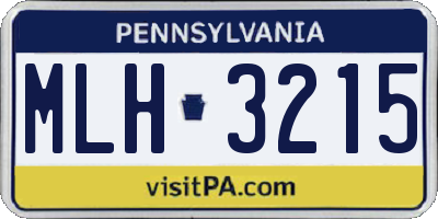 PA license plate MLH3215