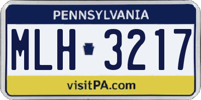 PA license plate MLH3217