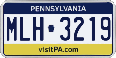PA license plate MLH3219