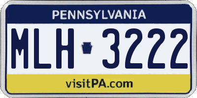 PA license plate MLH3222