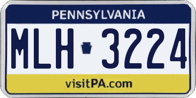 PA license plate MLH3224