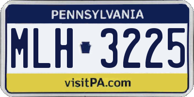 PA license plate MLH3225