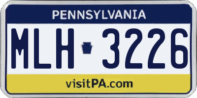 PA license plate MLH3226