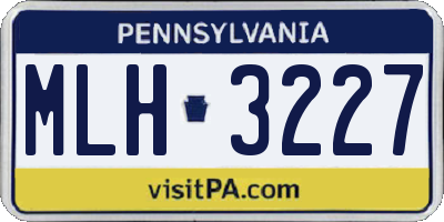 PA license plate MLH3227
