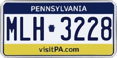 PA license plate MLH3228