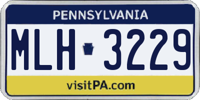 PA license plate MLH3229