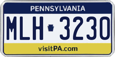 PA license plate MLH3230