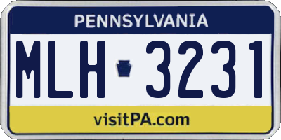PA license plate MLH3231