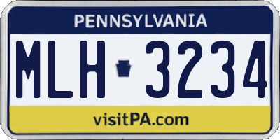PA license plate MLH3234
