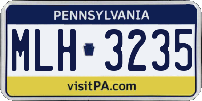 PA license plate MLH3235