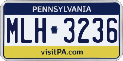 PA license plate MLH3236