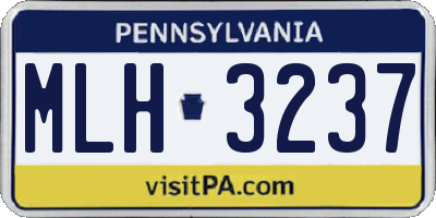 PA license plate MLH3237