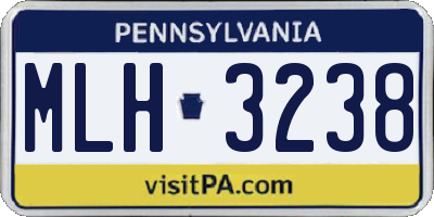 PA license plate MLH3238