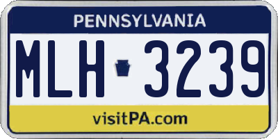 PA license plate MLH3239