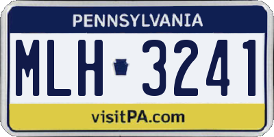 PA license plate MLH3241
