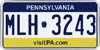 PA license plate MLH3243