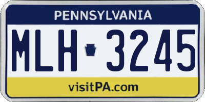 PA license plate MLH3245
