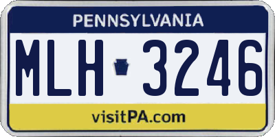 PA license plate MLH3246