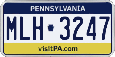 PA license plate MLH3247