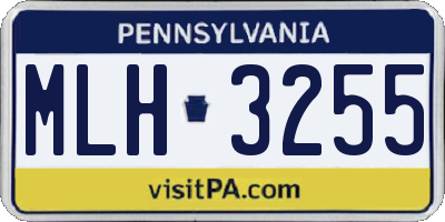 PA license plate MLH3255