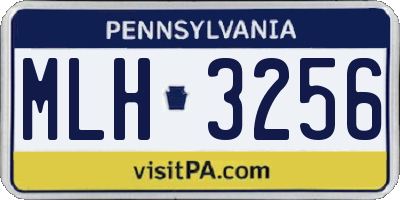 PA license plate MLH3256