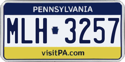 PA license plate MLH3257
