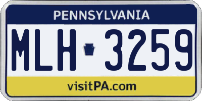 PA license plate MLH3259