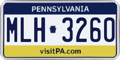 PA license plate MLH3260
