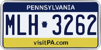 PA license plate MLH3262