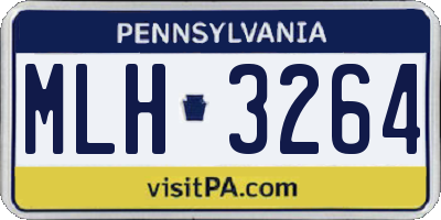 PA license plate MLH3264