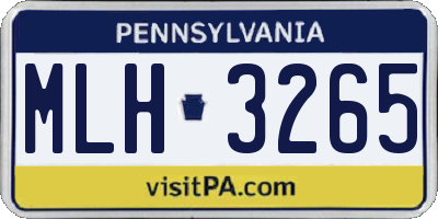 PA license plate MLH3265