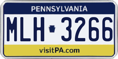 PA license plate MLH3266